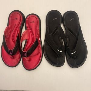Nike Women's Red and Black Sandals